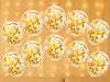 Mystic Toy Store 10 Pcs Confetti Balloons for Birthday Decoration Kit Gold Boys Girls Kids Men Women Pack Items Itm Set Pre Fill
