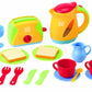 PlayGo 21 Pcs Breakfast Playset - Tea Maker & Toast Maker - Realistic Plastic Toy Cutlery- Tea Set - Toy Cooking Accessories - P