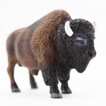 Gemini&Genius North American Bison Figurine Animal Toy, Bull Action Figure, Wildlife Play Toy For Kids, Hand Painted, Realistic And Durable Toys For Children Boys And Girls Gift
