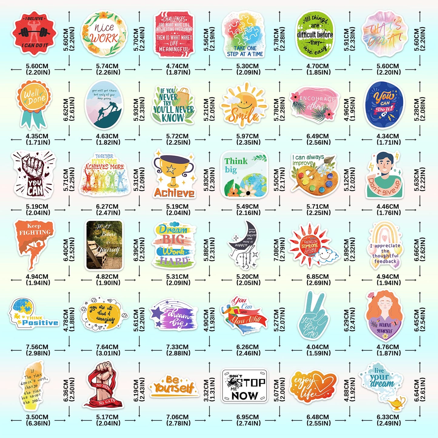 400Pcs Inspirational Words Stickers, Motivational Waterproof Vinyl Stickers For Kids Teens Adults Teachers, Positive Quote Stickers For Water Bottles Laptops Phone Journaling Scrapbooking