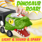 Dinosaur Toys for Kids Age 3-5 5-7, 17 Inch Big Dinosaur Truck with Sounds & Lights & Spray for Boy, Dinosaur Truck Carrier with