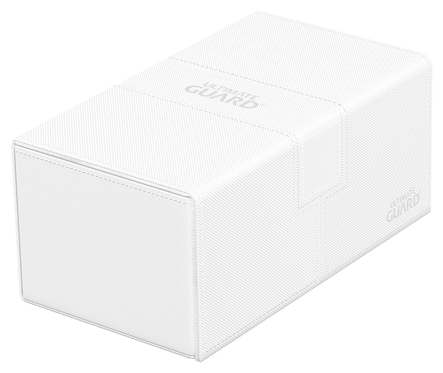 Ultimate Guard Twin Flip'n'Tray 200+, Deck Case for 200 Double-Sleeved TCG Cards + Dice Tray, White, Independent Magnetic Closur