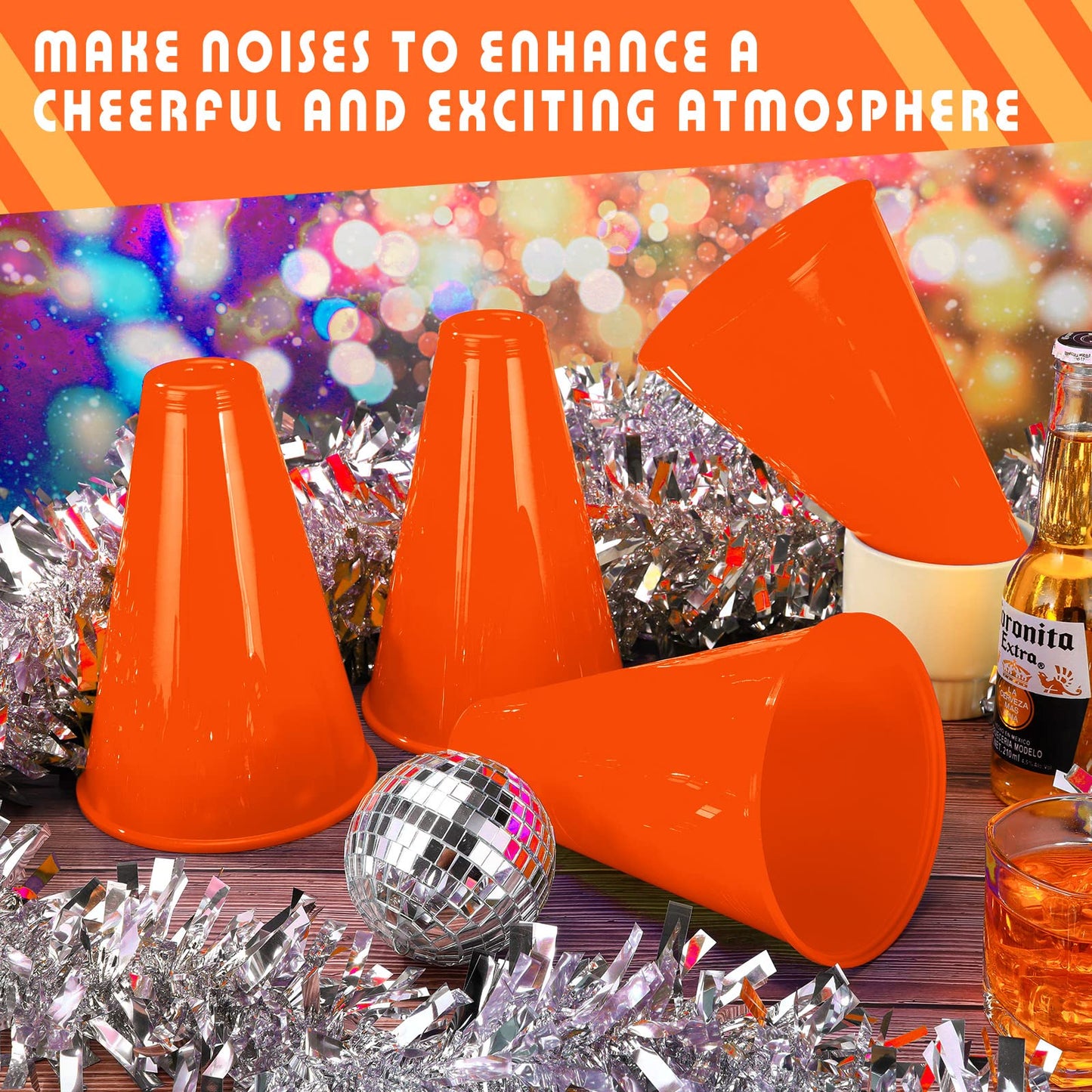 12 Pieces Cheer Megaphone For Party Favors Sports Cheers Party Noisemaker Toys Diy Plastic Megaphone For Party Sports Match Game