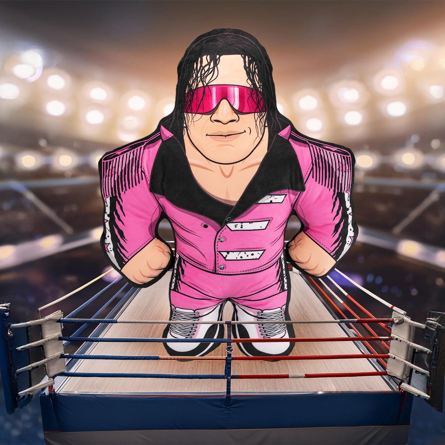 Bleacher Creatures WWE Bret Hart Plush Toy - 24" Soft Crystal Velboa Polyester Buddy, Bret Hart Model B2-WWE-BHA