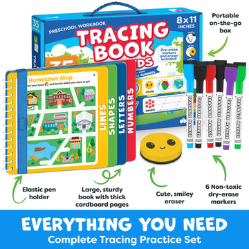 Preschool Learning Activities - Tracing Books For Kids Ages 3-5 - Toddler Handwriting Practice - Letter Tracing For Kids Preschool Kindergarten Workbooks 3-4, 4-5 - Learning Books For 3-4 Year Olds