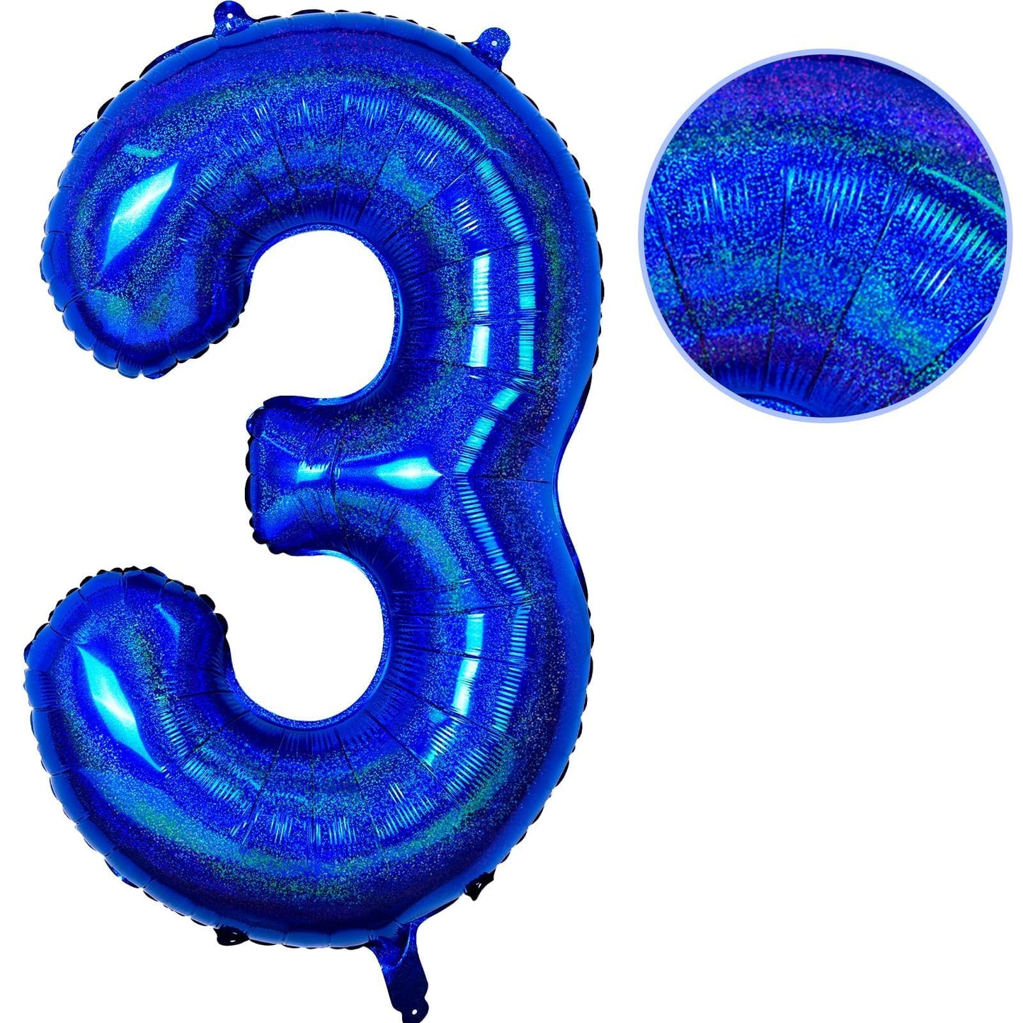 Number 3 Balloon 40 Inch, Dark Blue Big Number Balloon, Giant Foil 3 Balloons Number, Helium 3Rd Birthday Balloons For Kids Boys