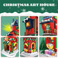 Christmas Countdown Tower House Building Toys - LED Light Christmas Village House Building Set with Countdown Clock  Festival Model Gift Idea for Kids 6+