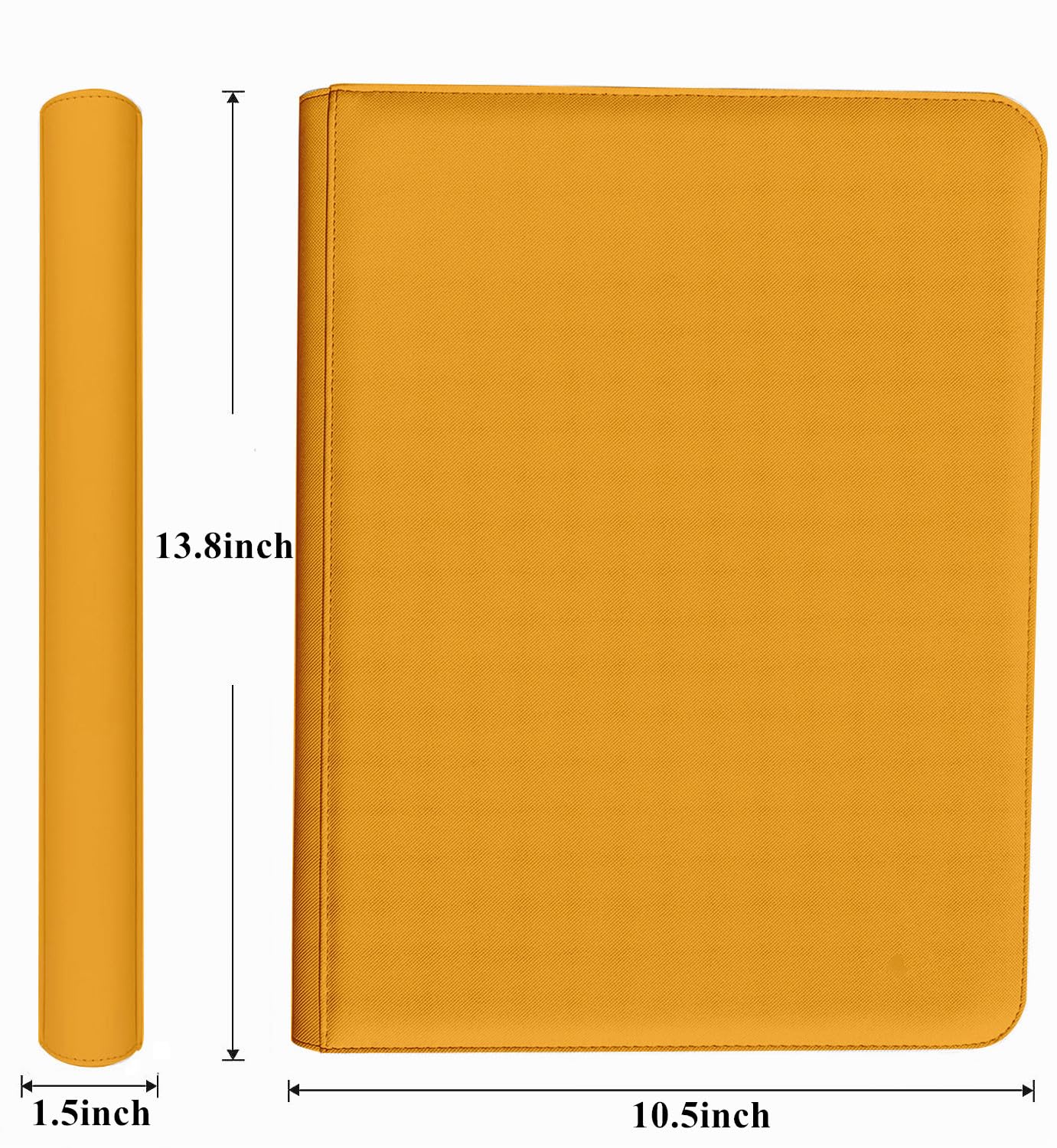 enhanced 9-Pocket Zippered Trading Card Binder  540 Pockets Double-Sided Side-Loading Card Organizer Album  PU Leather Card Holder Protector for MTG  TCG  Sports Cards Yellow