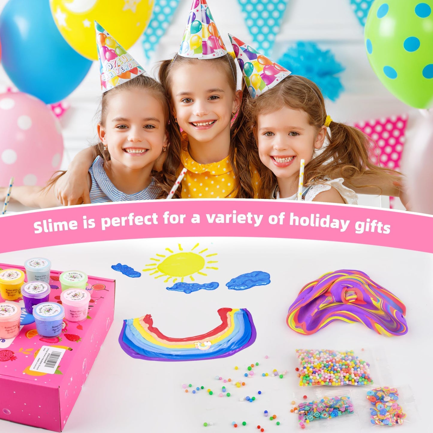 56-Pack Butter Slime Kit, Valentine'S Day Slime, Soft And Non-Sticky Bulk Slime Party Favors For Kids, Birthday Classroom Exchange Gift Mini Slime, Stress Relief Toys For Boys Girls, 6 7 8 9 10 11 12