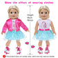 18 Inch Doll Clothes And Doll Accessories Case Luggage Travel Play Set Include Suitcase, Jacket, Dresses, Backbag, Roller Shoes, Hairband, Sticker Etc (No Doll)