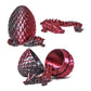 Flavery 3D Printed Dragon Egg with Flexible Crystal Dragon Inside, Colorful Fidget Toy, Birthday Gift, Desk Pet Figure - 12    D
