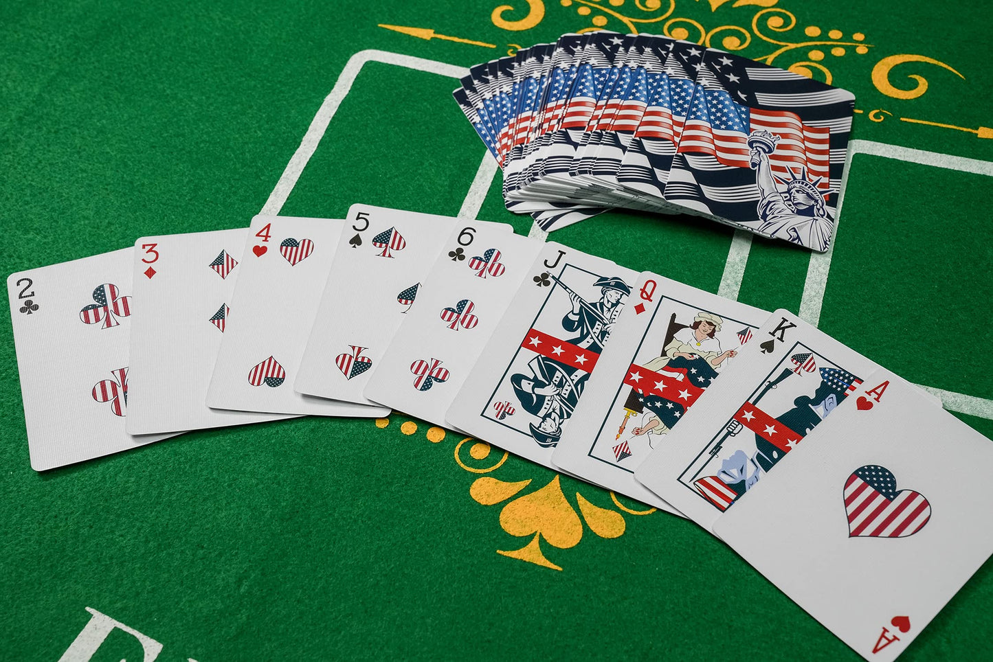 Tan American Flag Playing Cards - Patriotic Graphics - Premium Quality - Veteran Gifts For Men Or Women | Tan American Flag Card
