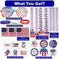 Garma 132Pcs Patriotic Party Favors Decorations Supplies Includes Shutter Of July Independence Day Celebraeaded Necklaces Glasse
