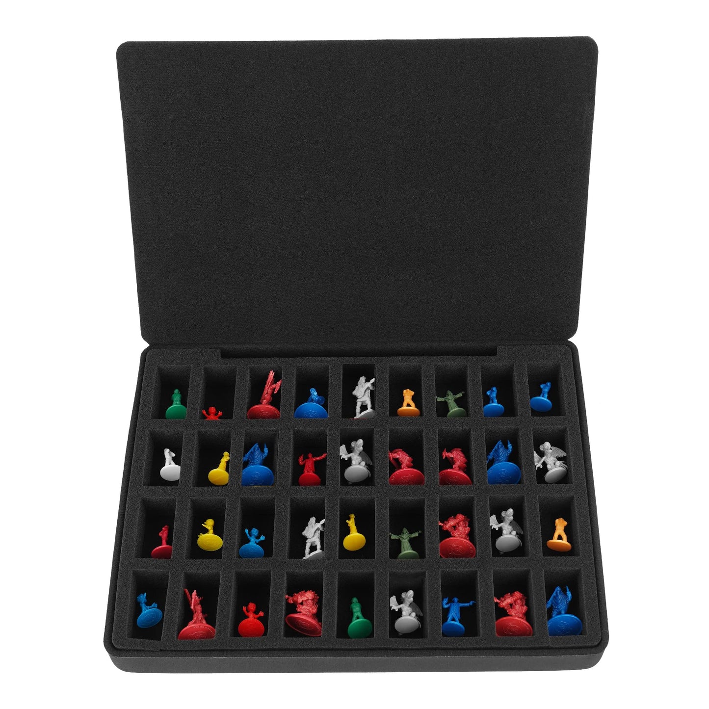 Minahao Hard EVA Minature Figure Box - 36 Slot Figurine Carrying Case Pre-grooved foam layer Compatible with Warhammer 40k  DND & All Small Based Miniatures (Case Only)