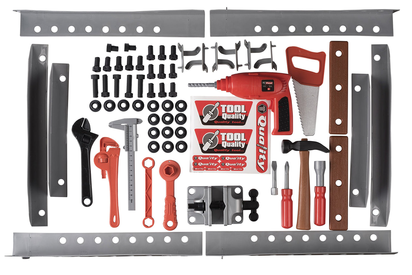 Toy Tool Set Workbench for Toddlers and Children Pretend Play- Kids Workshop Toolbench Building Toys - Kids Tools Playset with R
