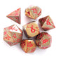 Soar Forge Metal Dice for DND - Pharaoh Ruins Gold Metal Dice with Red Cracks - Polyhedral Dice Set Compatible with D&D, Pathfin
