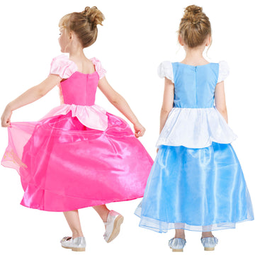 Ikali Toddler & Girls Princess Dress Up Clothes Trunk, Princess Costume For Kids Halloween Christmas Birthday 4-6 Years
