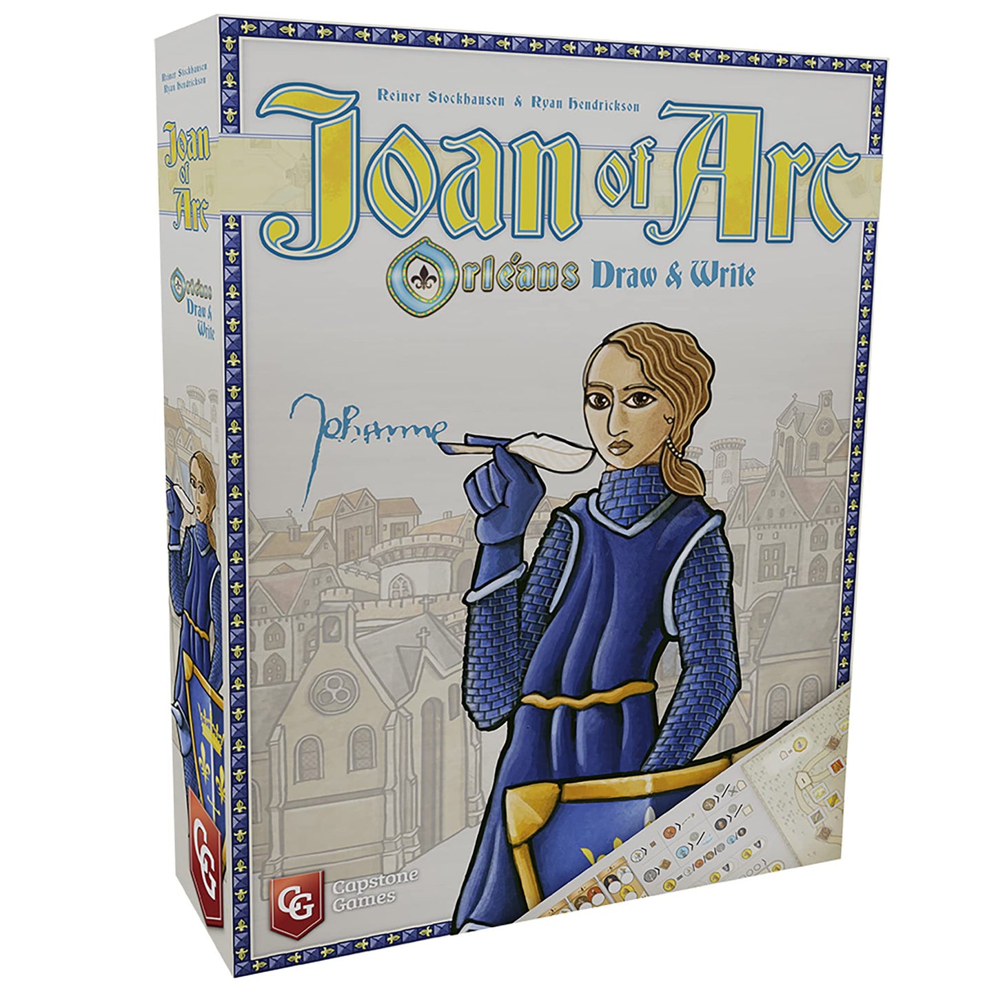 Capstone Games Joan Of Arc: Orléans Draw & Write - Capstone Games, Competitive Or Solo Mode, -Tile Placement Strategy Game, Ages 10+, 1-5 Players, 45 Minute Playing Time