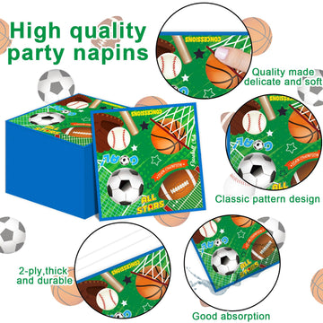 Sports Party Decorations Tableware Set All Star Plates Napkins All Sports Disposable Table Cover Baseball Football Soccer Basketball Dinnerware For Boy Birthday Party Baby Shower Decor Supplies