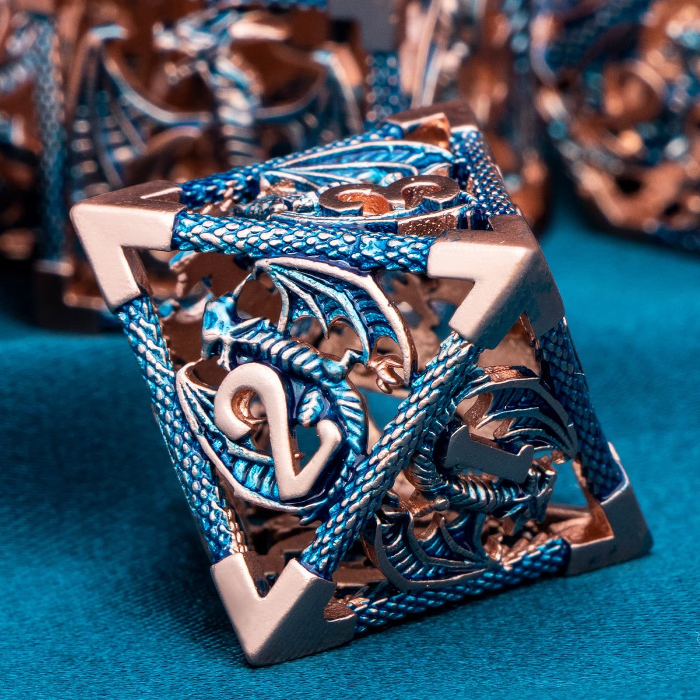 ARUOHHA Hollow DND Metal Dice Set 7PCS Role Playing Games Dice with Gift Box, Dungeons and Dragons D and D Dice D+D Polyhedral D