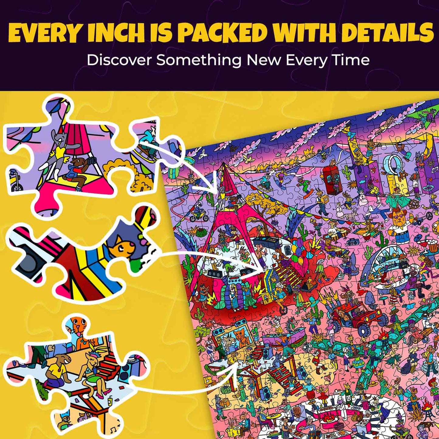 QUOKKA 1000 Piece Puzzle for mature-themeds and Teens - Desert Whirl mature-themed Jigsaw Puzzles with Hidden Secrets & Audio Story - Detailed Visual Puzzle Game for Focus & Relaxation with Twist - FSC Certified Gift