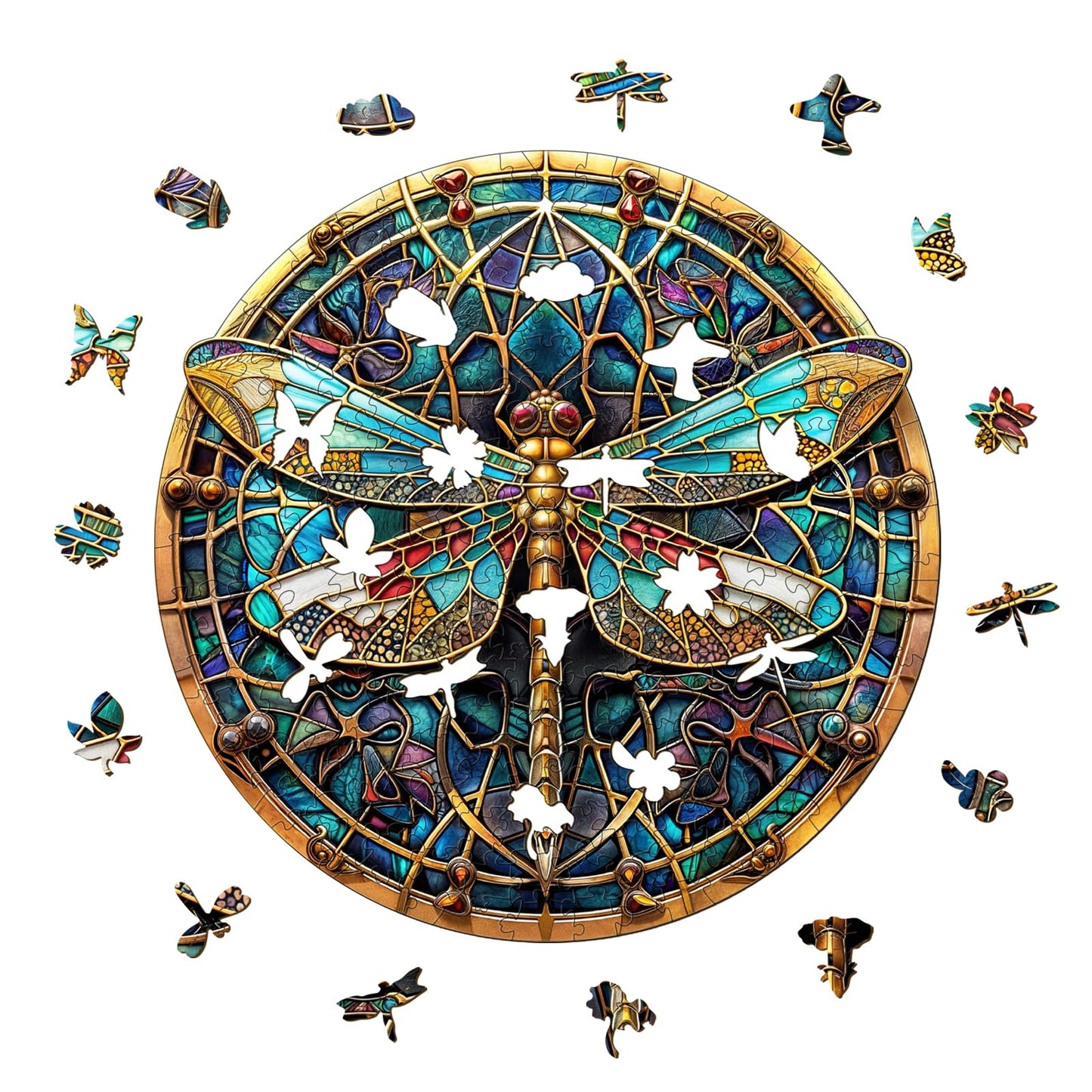Wooden Puzzles For Adults, 100 Pieces Dragonfly Puzzles For Adults, Birthday Christmas Puzzle Gifts For Puzzle Lover, Jigsaw Puz