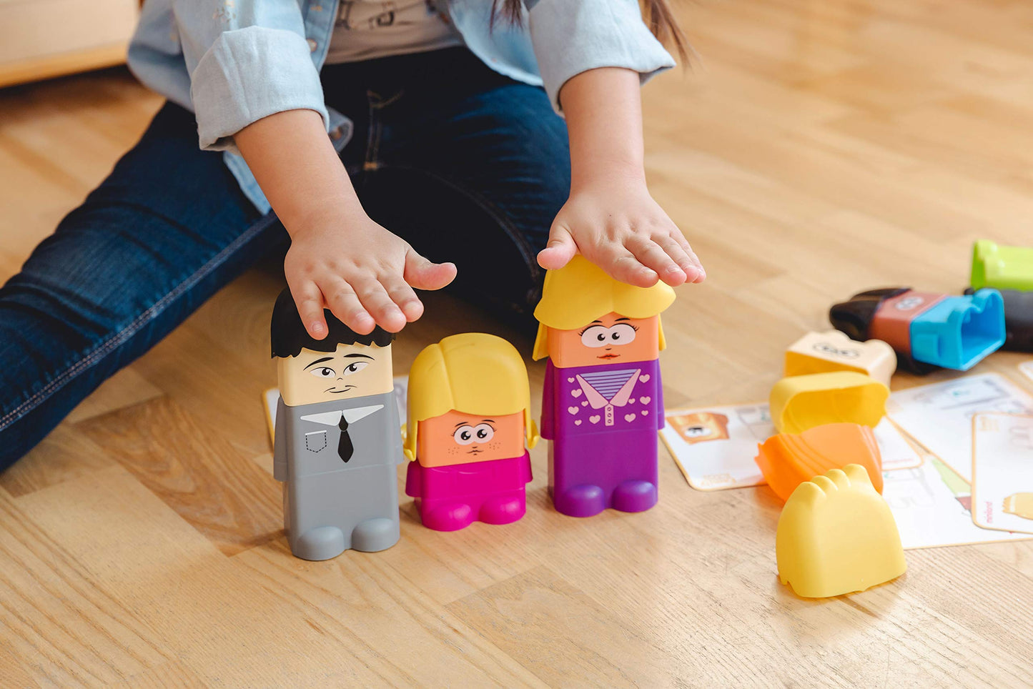 Miniland Family Diversity Blocks Game for Children from 3 to 6 Years. 33 Pieces, 12 Activity Sheets and 1 brochure. Compatible w