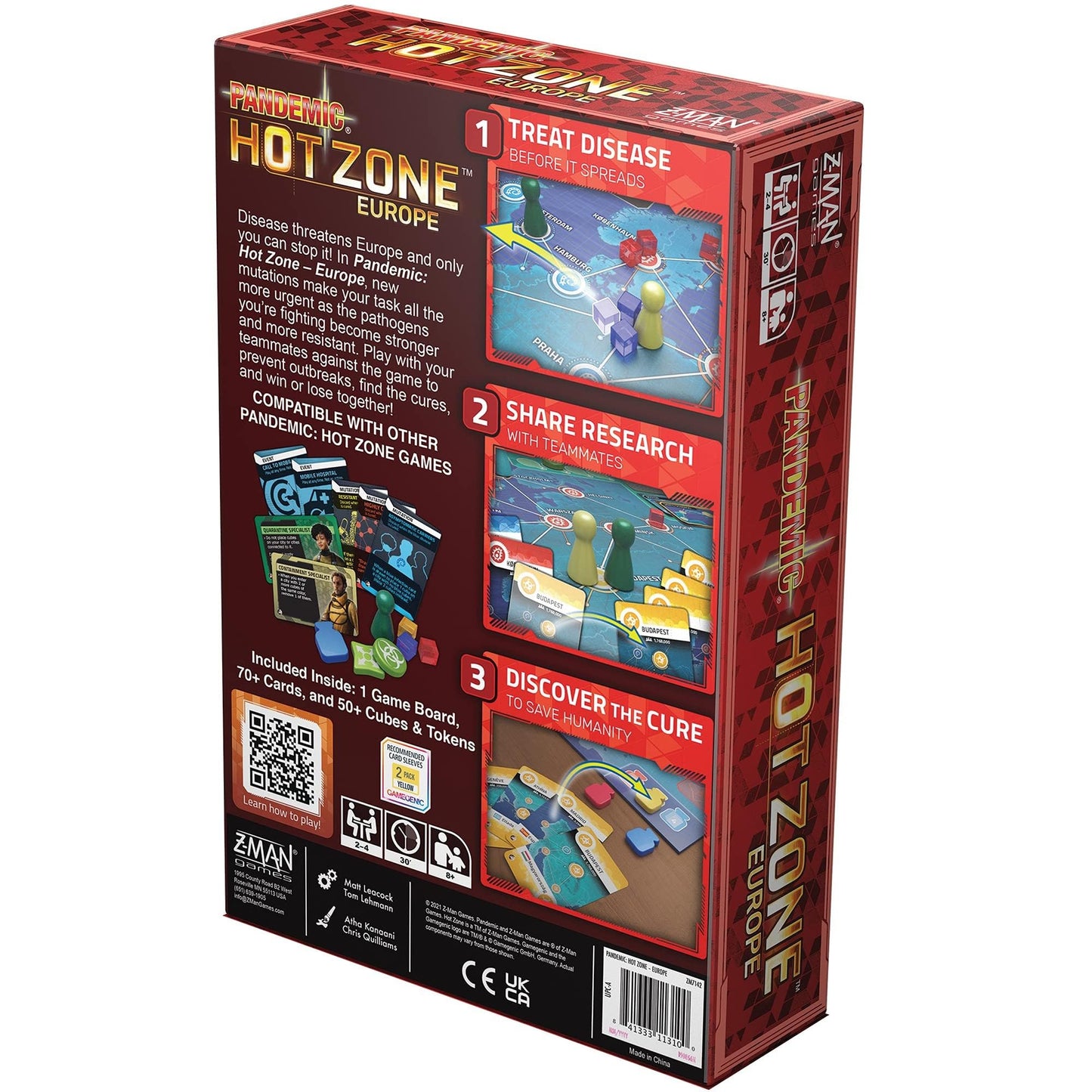 Pandemic Hot Zone: Europe Board Game - Cooperative Disease-Fighting Adventure, Strategy Game For Kids And Adults, Ages 8+, 2-4 P