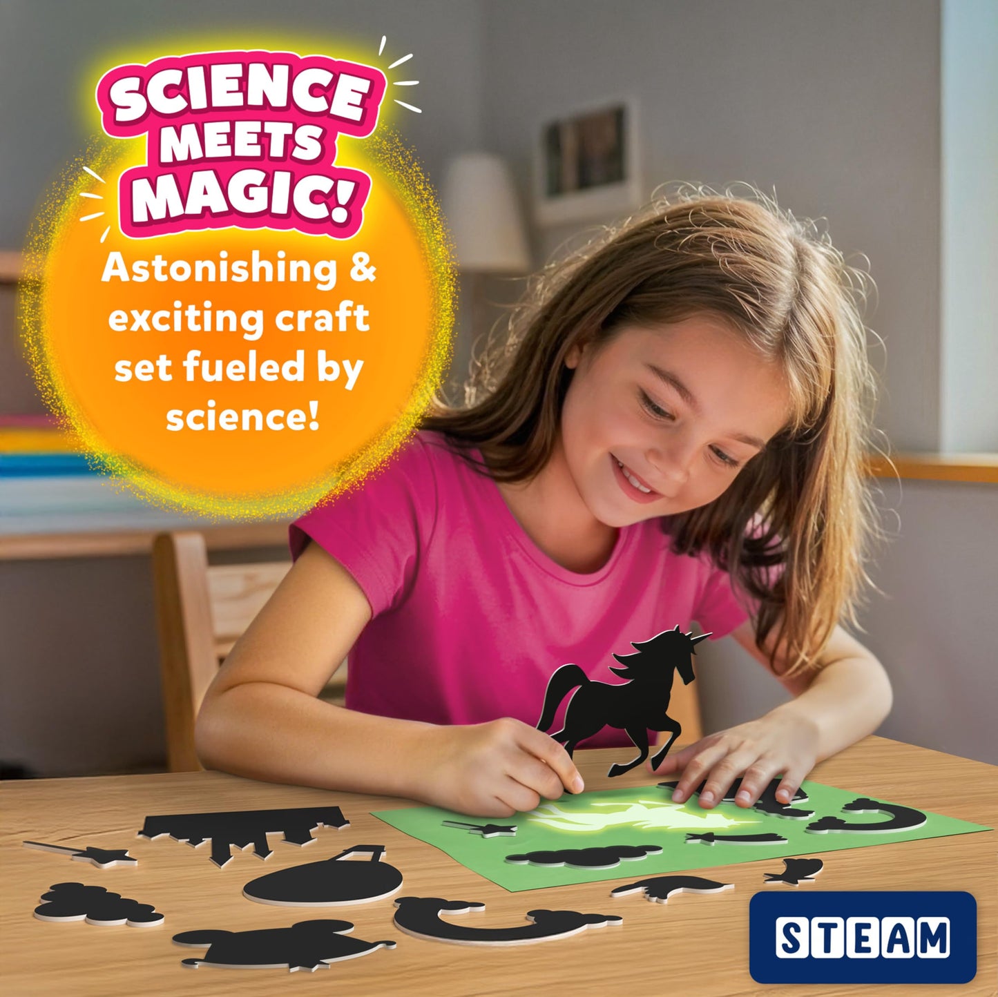 Skillmatics Paper Art Kit - STEM Craft Kit for Kids with Decorative Paper, Stencils & Markers, Create with Light, Mess-Free, Ind