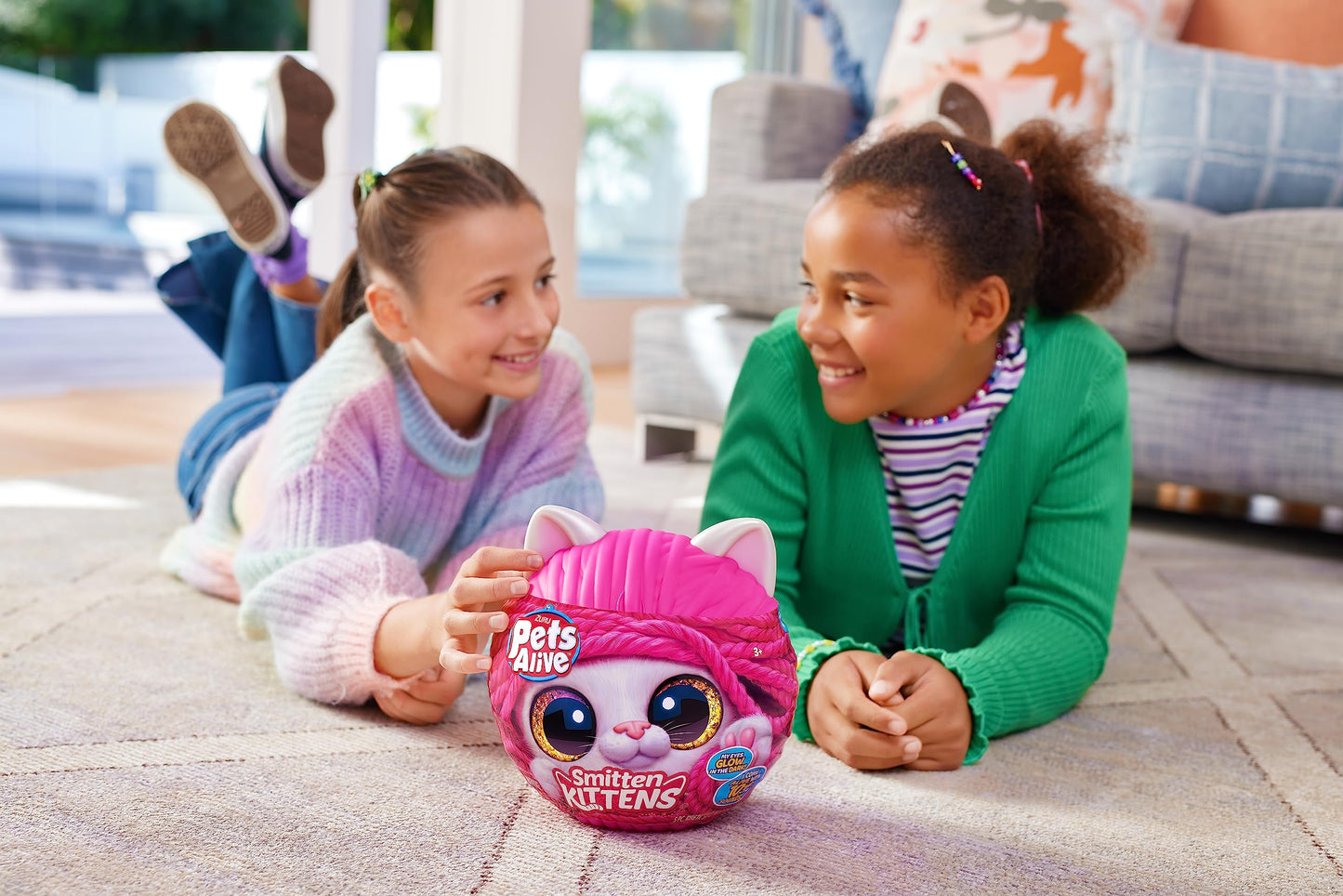 Pets Alive Smitten Kittens Surprise - Bombay Cat Lucky, Series 1 Soft Toy with 10 Sounds, Interactive Nurture Play by ZURU