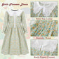 Fortmac Prairie Dress Girls Pioneer Colonial Costume Floral 1800S Pilgrim Costume With Apron And Bonnet Green 7-8Y
