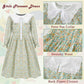 Fortmac Prairie Dress Girls Pioneer Colonial Costume Floral 1800S Pilgrim Costume With Apron And Bonnet Green 11-12Y