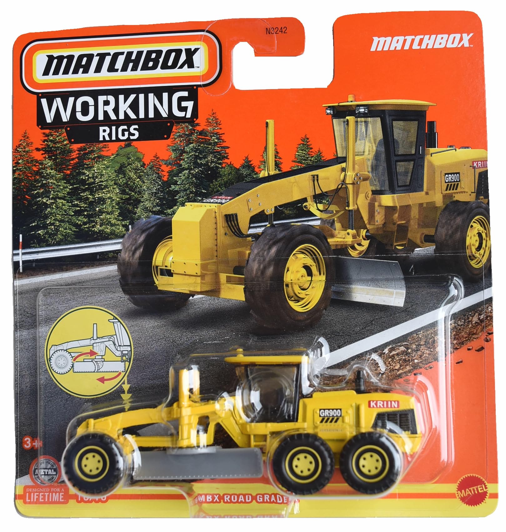Matchbox Road Grader, Working Rigs 10/16 [Yellow] – Toytooth