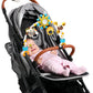 Caterbee Baby Bouncer Bar Toy, Pram Toy With Activity Travel Arch Bassinet Toys For Toddlers (Blue)