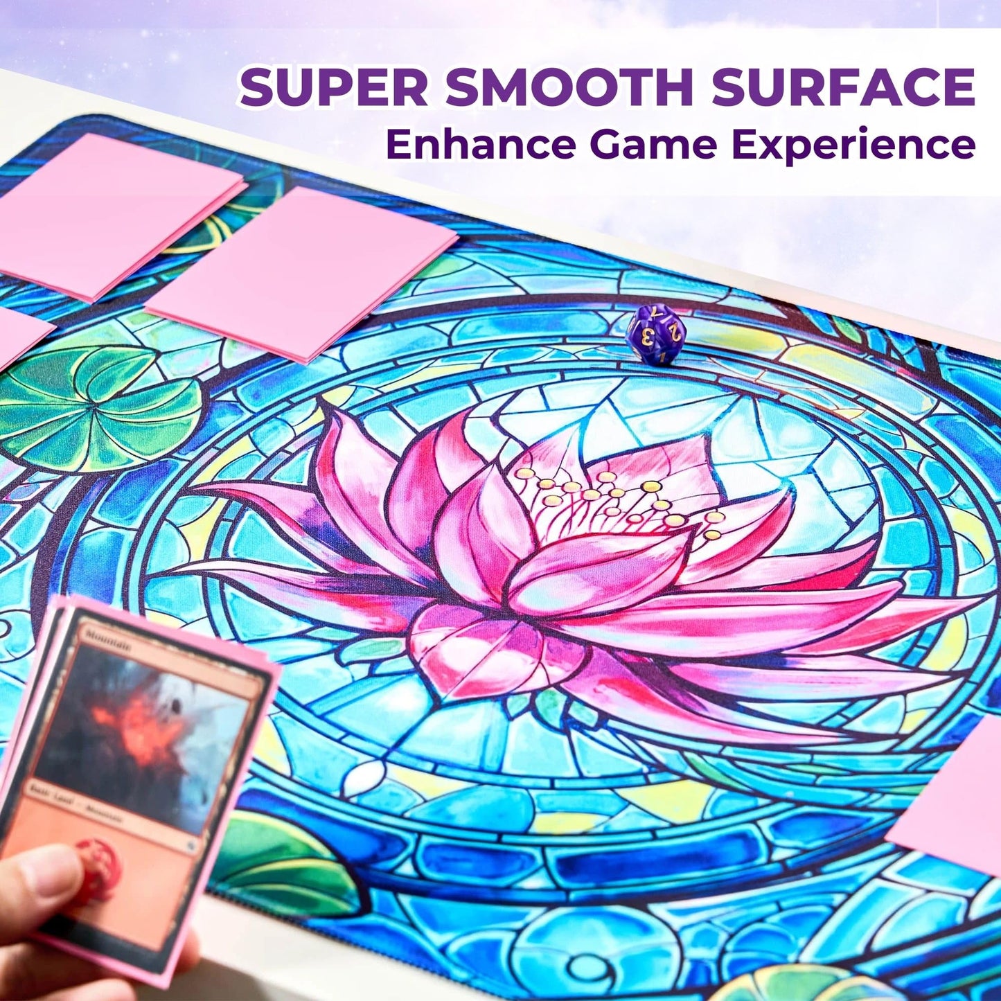 Mtg Playmat 24X14 Inches - Magic The Gathering Playmat With Original Handcrafted Art, Non-Slip Tcg Playmat With Rubber Bottom An