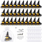 Lunmon 200 Pcs Halloween Party Favors 50 Pcs Halloween Witch Rubber Duck 2 Inch Small Sunglass Duck for Bath Pool 50 Card 50 Org