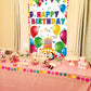 3X6Ft Colorful Kids Birthday Party Door Banner Children Newborn Baby Shower Happy Birthday Background Balloons Candy Bar Gifts B
