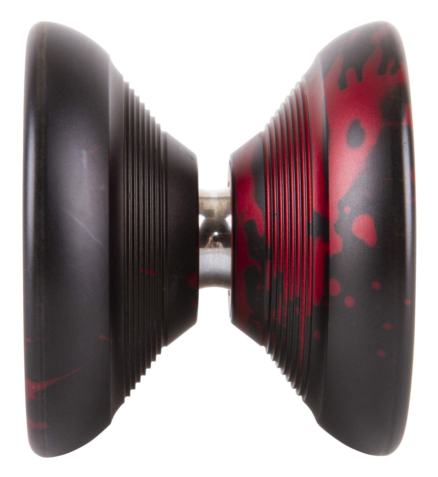 Duncan Toys Roadrunner Yo-Yo, Unresponsive Expert Level Yo-Yo, Concave Bearing And Aluminum Body, Black With Red Splash