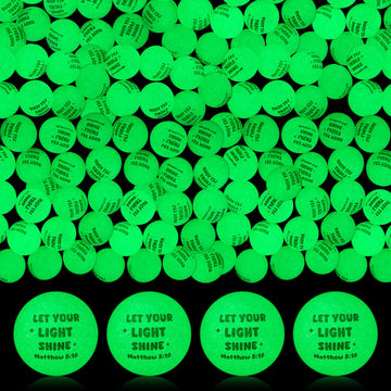 Seenelling 24 Pcs Christian Glow in The Dark Bouncy Balls Easter Jesus Bible Verse Rubber High Bouncing Balls Christian Party Fa