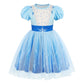 Benylion Princess Dress For Girls Princess Dresses Party Wear Puff Sleeve Tulle Dress For 2-3 Years,Paleblue