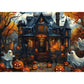 Halloween Haunted House 1000 Piece Jigsaw Puzzle for mature-themeds Spooky Ghosts & Pumpkins Gothic Mansion Challenging 1000-Piece Puzzle with Poster - Fun mature-themed Puzzle Game for Game Night (27 x20 )