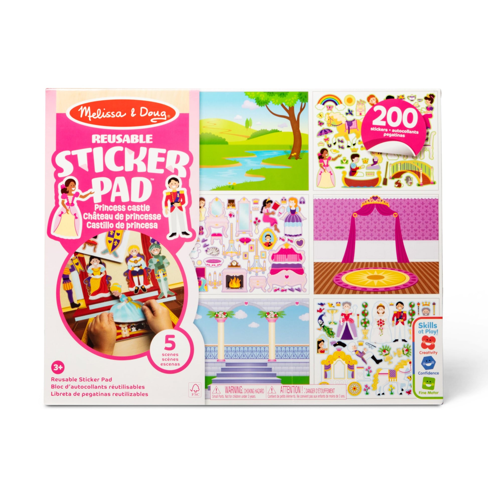 Melissa & Doug Reusable Sticker Pad: Princess Castle - 200+ Stickers And 5 Scenes