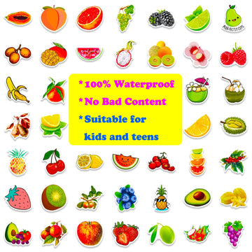 Fruit Stickers, 100 Pcs Cute Fruits Stickers For Kids, Colorful Vsco Waterproof Stickers For Water Bottle Scooter Luggage Laptop