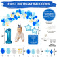 Baby Boy 1st Birthday Decorations With Birthday Crown - First Birthday Boy Decorations - Cake Smash Party Supplies - Happy Birth
