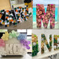 JW Passion 2FT Letter M Mosaic Balloon Frame - DIY Fillable Letters Kit for Birthday Party & Wedding Decor, Foam Material