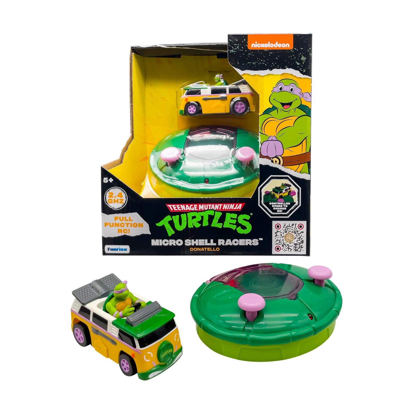 Teenage Mutant Ninja Turtles 3" Micro Shell Racer RC Vehicle, Donatello, 2.4 GHz, Clear Plastic, Ages 5+, Model 71032