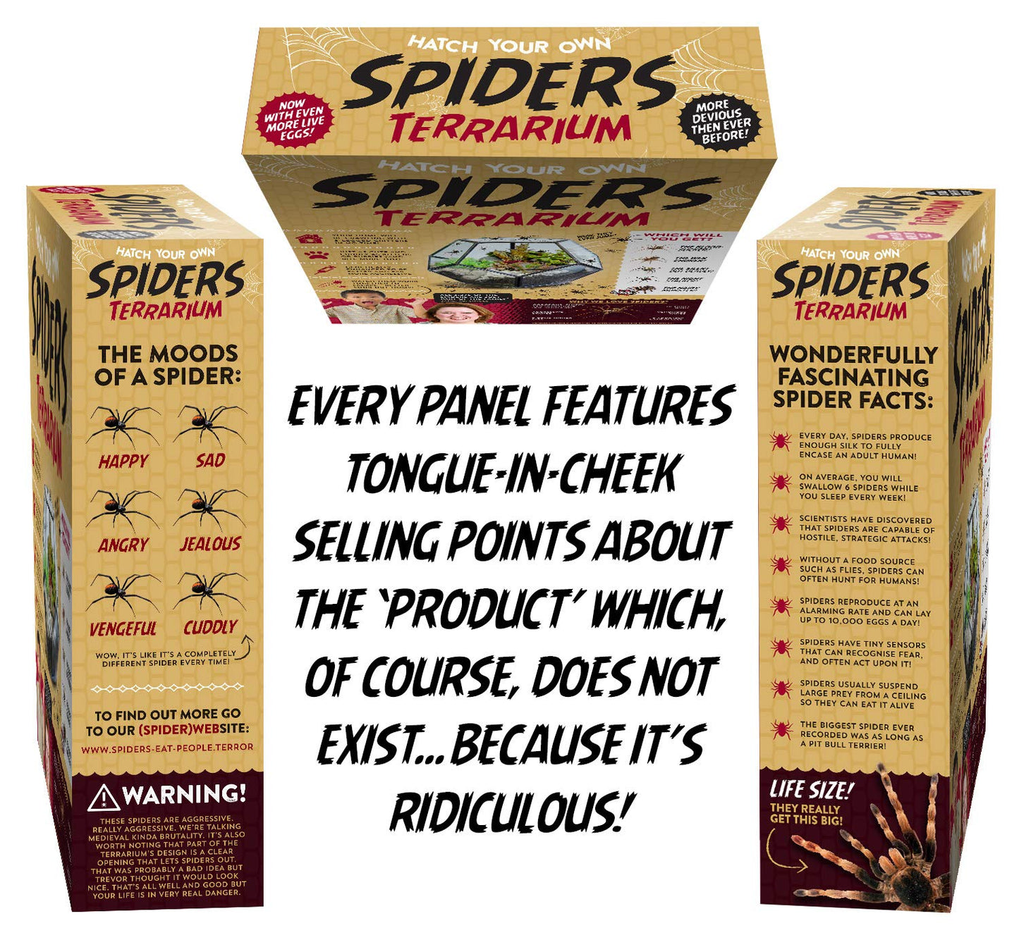 Prank Gift Box Hatch Your Own Spider Terrarium - Perfect Gag Gift And Funny White Elephant Idea