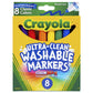 Crayola Washable Markers, Broad Point, Classic Colors, 8/Pack (58-7808)