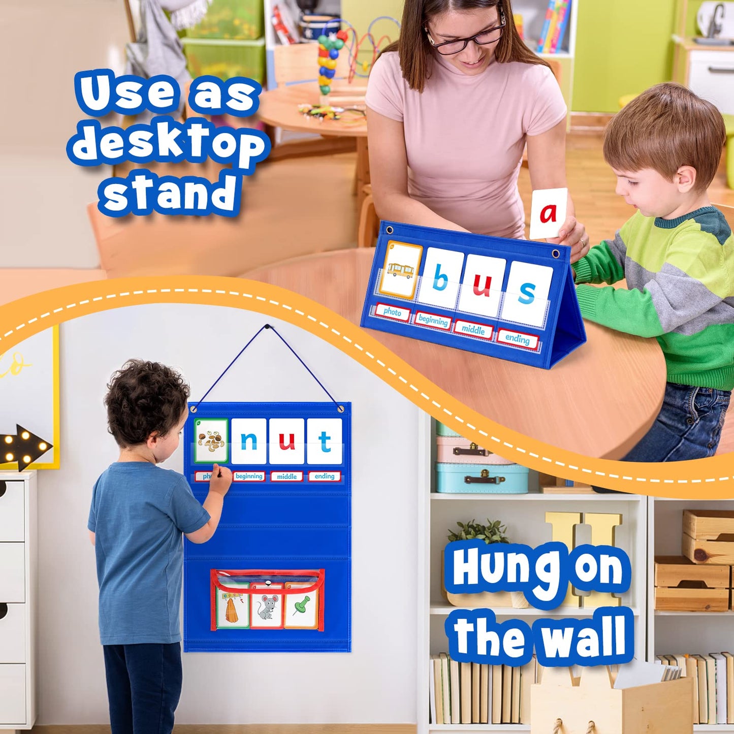 Torlam Cvc Word Builder Kindergarten Classroom Must Haves, Phonics Games Preschool Learning Activities Spelling Toy Reading Letter Site Sight Words Games Flash Cards For Kids Autism Special Education