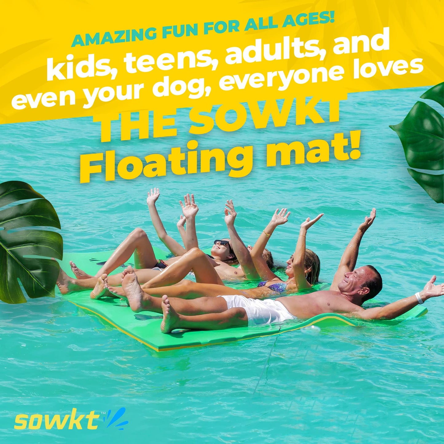 Sowkt Lily Pad Floating Mat (12 X 6 Ft) - Made In Usa Large Floating Water Mat For Lake And Boating - Floating Water Pad For Lak
